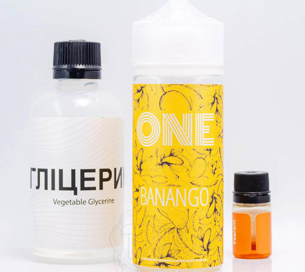 Рідина One Organic Banango 120ml 0mg зі смаком манго і банана (набір компонентів)