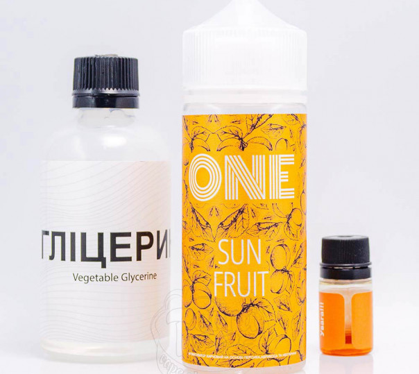 Рідина One Organic Sun Fruit 120ml 0mg зі смаком абрикоса, нектарина і персика (набір компонентів)