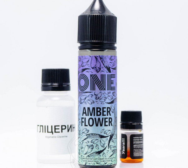 Жидкость One Organic Amber Flower 60ml 6mg со вкусом винограда, алоэ и ментола (набор компонентов)