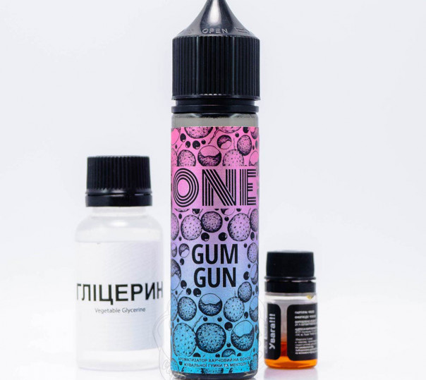 Жидкость One Organic Gum Gun 60ml 0mg со вкусом жвачки и ментола (набор компонентов)