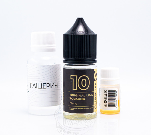 Жидкость Cuprum Collection Salt 10 (Original Lime Tobacco Blend) 30ml 50mg со вкусом табака c лаймом (набор компонентов)