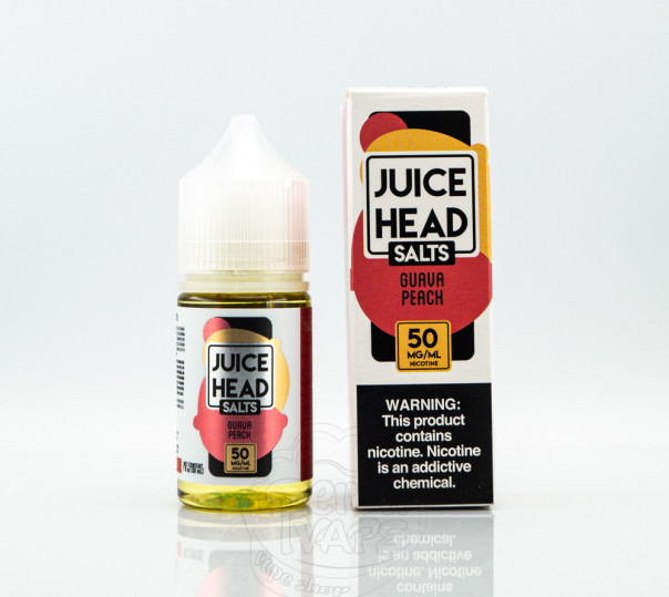 Рідина Juice Head Salt Guava Peach 30ml 25mg на сольовому нікотині зі смаком гуави та персику