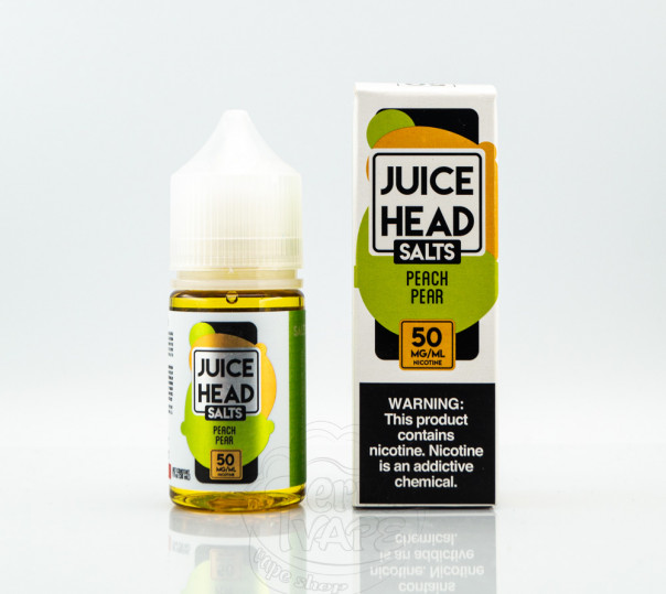 Жидкость Juice Head Salt Peach Pear 30ml 25mg на солевом никотине со вкусом груши и персика