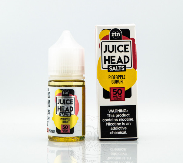 Жидкость Juice Head Salt Pineapple Guava 30ml 25mg на солевом никотине со вкусом гуавы и ананаса