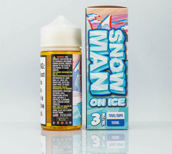 Жидкость Juice Man Snow Man On Ice 100ml 3mg на органическом никотине со вкусом фруктов с холодком