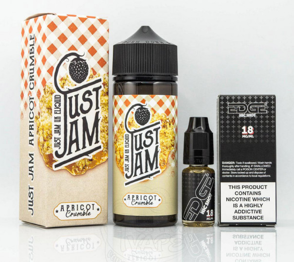 Рідина Just Jam Organic Apricot Crumble 110ml 1.5mg на органічному нікотині зі смаком абрикосового пирога