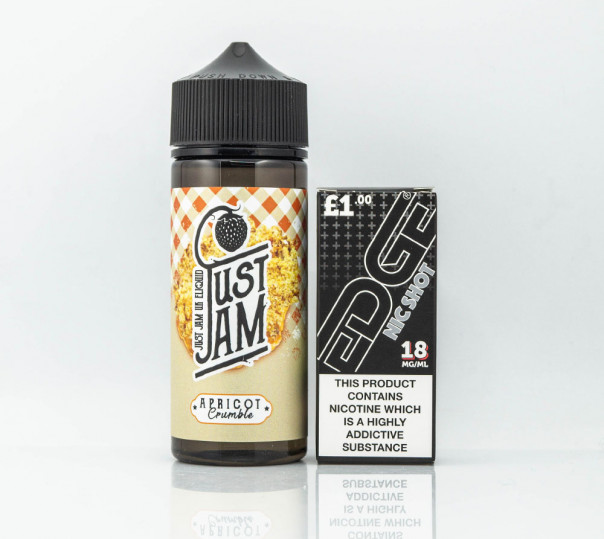 Рідина Just Jam Organic Apricot Crumble 110ml 1.5mg на органічному нікотині зі смаком абрикосового пирога