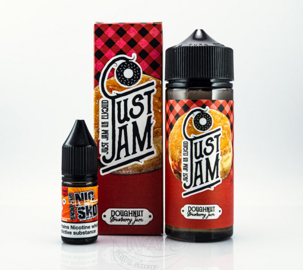 Рідина Just Jam Organic Doughnut Strawberry Jam 100ml 0mg без нікотину зі смаком пончика з полуничним джемом