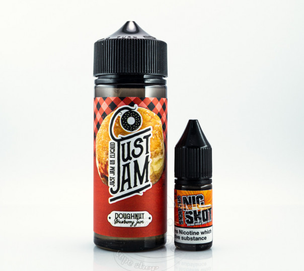 Рідина Just Jam Organic Doughnut Strawberry Jam 110ml 1.5mg на органічному нікотині зі смаком пончика з полуничним джемом