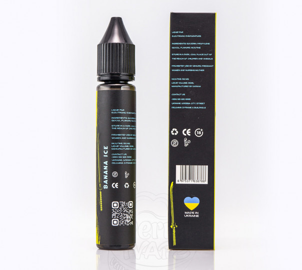 Рідина eight by Katana Salt Banana Ice 30ml 50mg на сольовому нікотині зі смаком банану з холодком