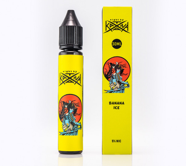 Рідина eight by Katana Salt Banana Ice 30ml 50mg на сольовому нікотині зі смаком банану з холодком