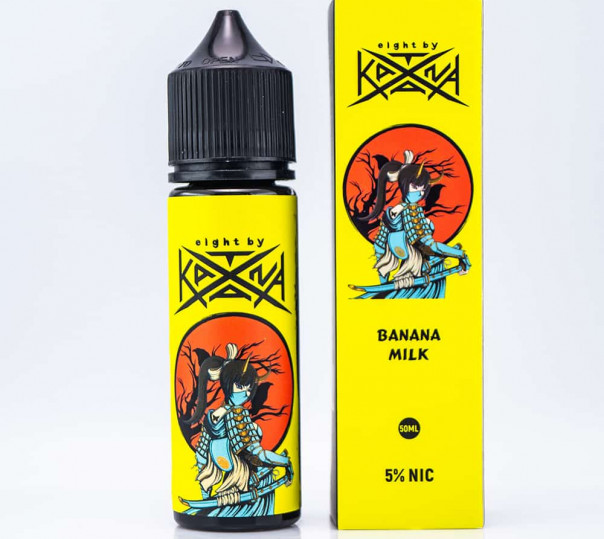 Жидкость eight by Katana Salt Banana Milk 50ml 50mg на солевом никотине со вкусом бананового молока