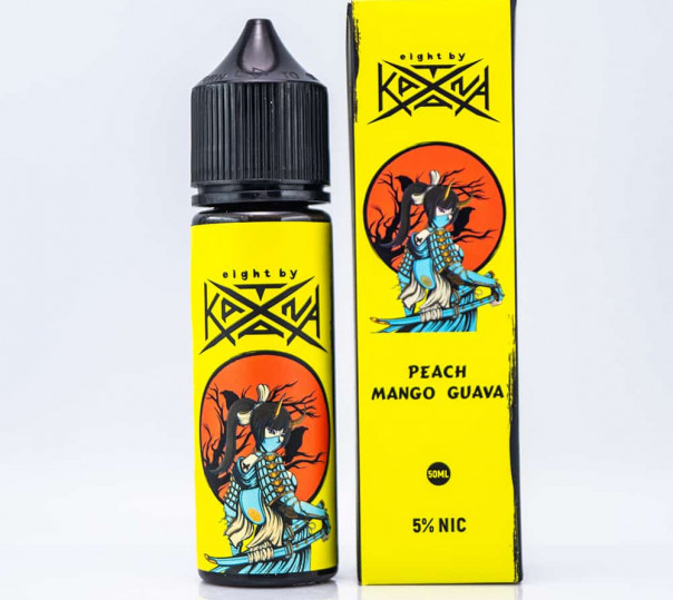 Рідина eight by Katana Salt Peach Mango Guava 50ml 50mg на сольовому нікотині зі смаком персика, манго та гуави