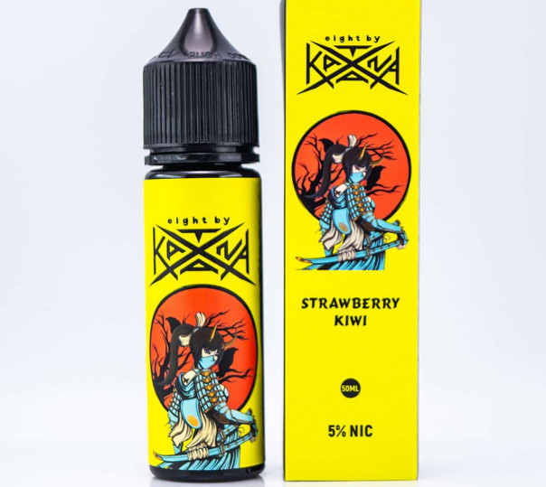 Рідина eight by Katana Salt Strawberry Kiwi 50ml 50mg на сольовому нікотині зі смаком полуниці з ківі