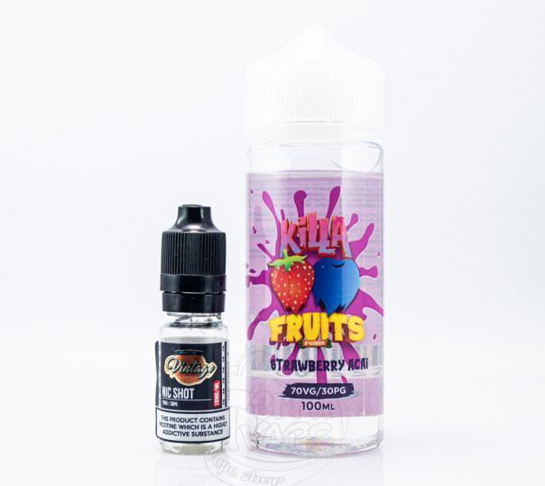 Жидкость Killa Fruits Organic Strawberry Acai 100ml 0mg без никотина