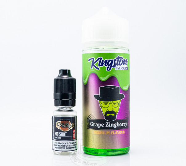 Жидкость Kingston E-Liquids Organic Grape Zingberry 120ml 3mg на органическом никотине со вкусом винограда с ментолом