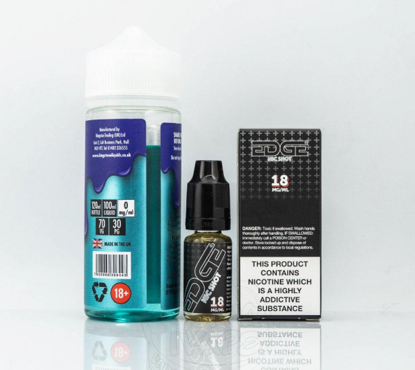 Жидкость Kingston E-Liquids Organic Gazillions Blue Raspberry 100ml 0mg без никотина со вкусом жвачки с голубой малиной