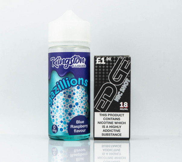 Жидкость Kingston E-Liquids Organic Gazillions Blue Raspberry 100ml 0mg без никотина со вкусом жвачки с голубой малиной