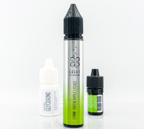 Жидкость Lucky Chrome Salt Green Apple Lychee 30ml 50mg со вкусом зеленого яблока и личи с холодком (набор компонентов)
