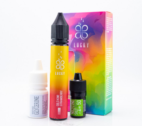 Жидкость Lucky Salt Gold Kiwi Strawberry 30ml 65mg со вкусом клубники и киви (набор компонентов)