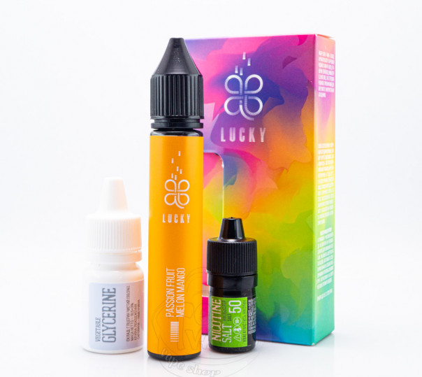 Жидкость Lucky Salt Passion Fruit Melon Mango 30ml 65mg со вкусом маракуйи с дыней и манго (набор компонентов)