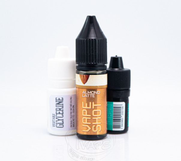 Рідина Vape Shot Salt Almond Latte 15ml 25mg зі смаком мигдалевого лате (набір компонентів)