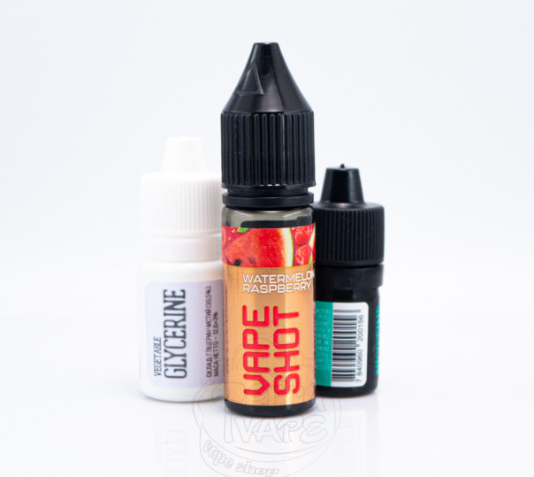 Рідина Vape Shot Salt Watermelon Raspberry 15ml 65mg зі смаком кавуна з малиною (набір компонентів)