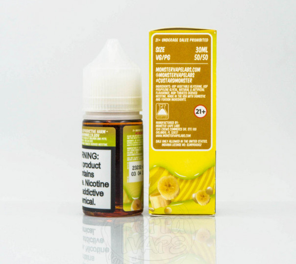 Рідина Custard Monster Salt Banana 30ml 24mg на сольовому нікотині зі смаком бананового крему