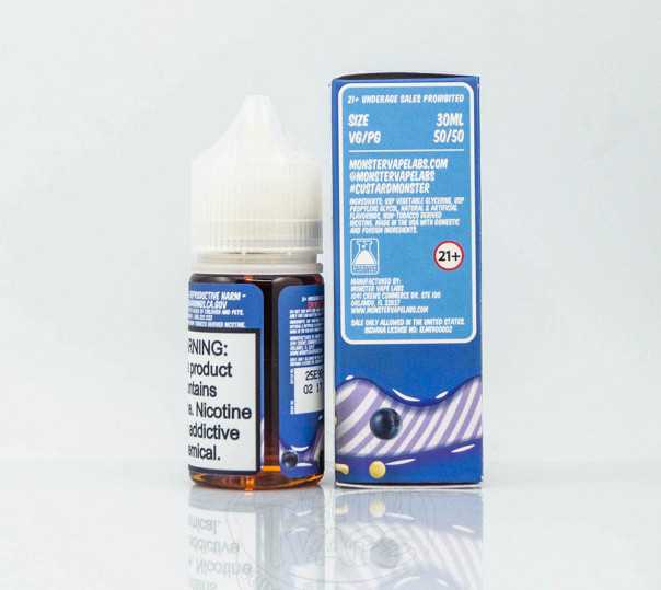 Рідина Custard Monster Salt Blueberry 30ml 24mg на сольовому нікотині зі смаком чорничного крему