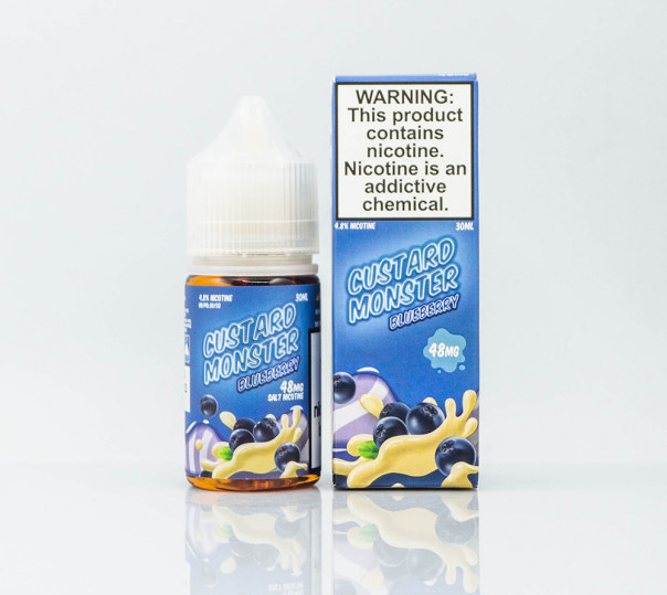 Рідина Custard Monster Salt Blueberry 30ml 24mg на сольовому нікотині зі смаком чорничного крему