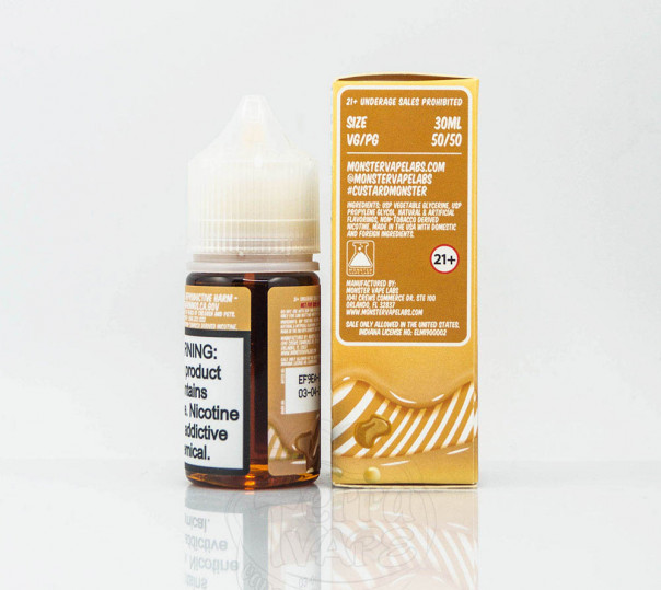 Рідина Custard Monster Salt Butterscotch 30ml 24mg на сольовому нікотині зі смаком крему та іриски