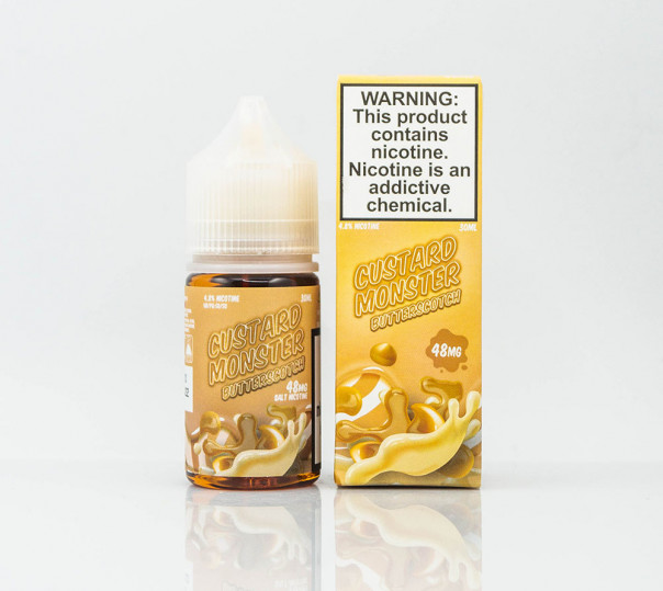 Жидкость Custard Monster Salt Butterscotch 30ml 24mg на солевом никотине со вкусом крема и ириски