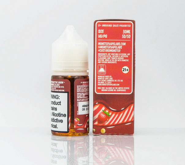 Рідина Custard Monster Salt Strawberry 30ml 24mg на сольовому нікотині зі смаком полуничного крему