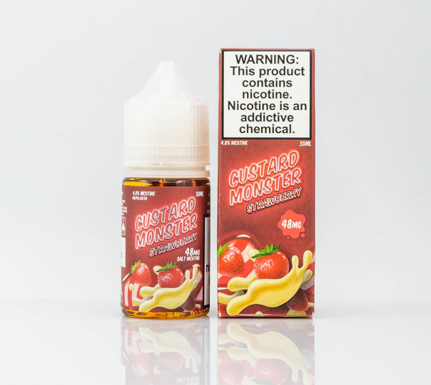 Жидкость Custard Monster Salt Strawberry 30ml 24mg на солевом никотине со вкусом клубничного крема