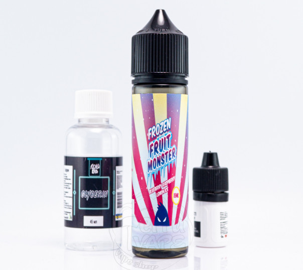 Рідина Frozen Fruit Monster Organic Blueberry Raspberry Lemon Ice 60ml 3mg зі смаком чорниці, малини і лимона (набір компонентів)