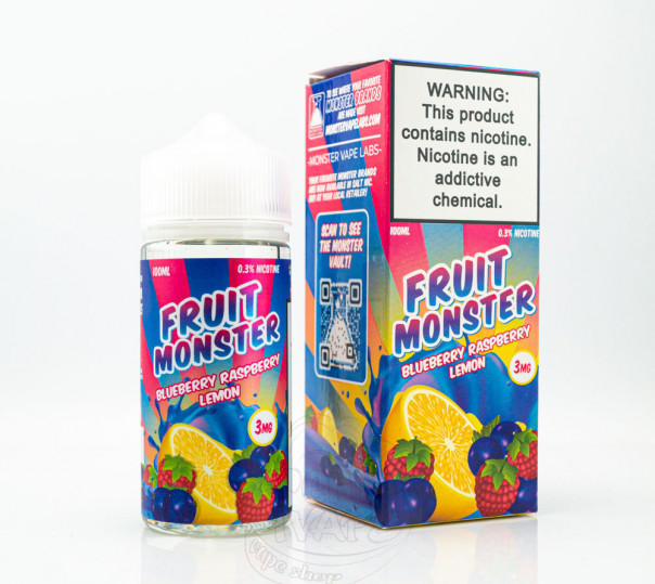 Рідина Fruit Monster Organic Blueberry Raspberry Lemon 100ml 3mg на органічному нікотині