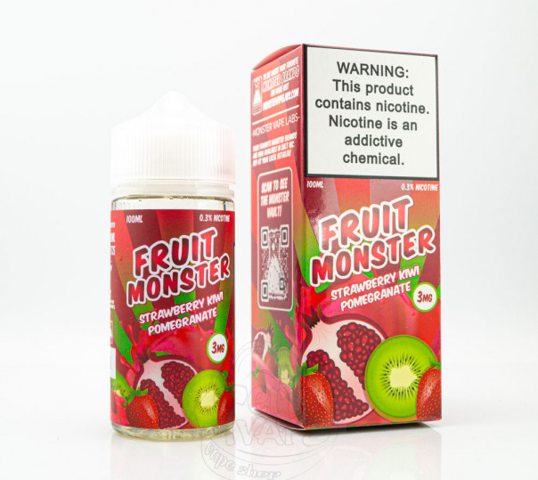 Рідина Fruit Monster Organic Strawberry Kiwi Pomegranate 100ml 3mg на органічному нікотині