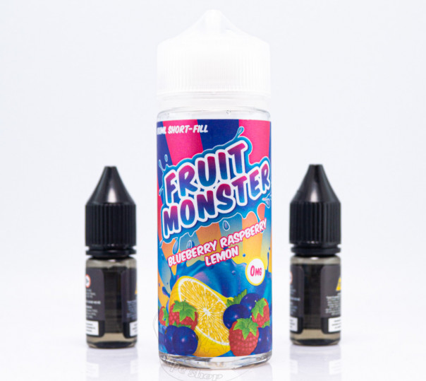 Рідина Fruit Monster Organic Shortfill Blueberry Raspberry Lemon 120ml 3mg зі смаком ківі, граната та полуниці