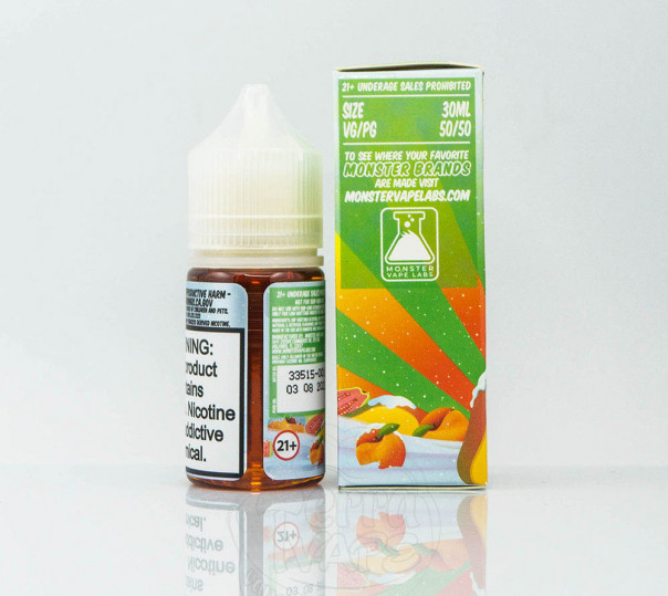 Жидкость Frozen Fruit Monster Salt Mango Peach Guava Ice 30ml 24mg на солевом никотине со вкусом манго, персика и гуавы с холодком