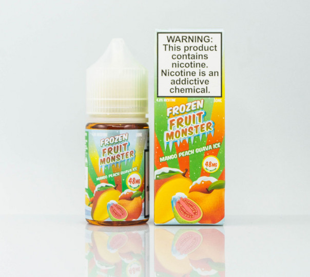 Рідина Frozen Fruit Monster Salt Mango Peach Guava Ice 30ml 24mg на сольовому нікотині зі смаком манго, персика і гуави з холодком