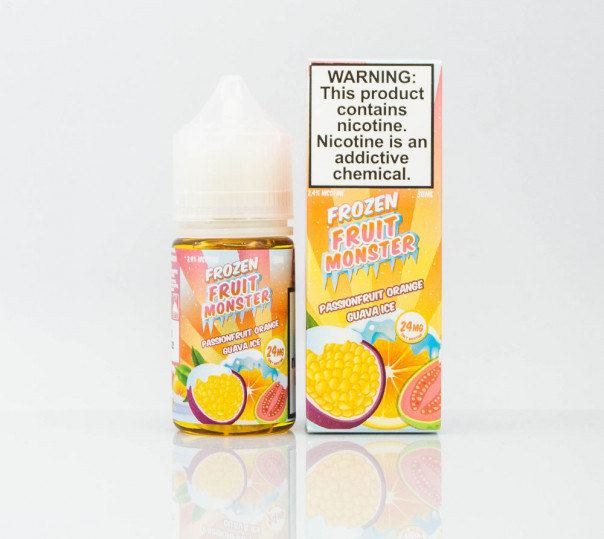 Рідина Frozen Fruit Monster Salt Passionfruit Orange Guava Ice 30ml 24mg на сольовому нікотині зі смаком маракуї, апельсина та гуави з холодком