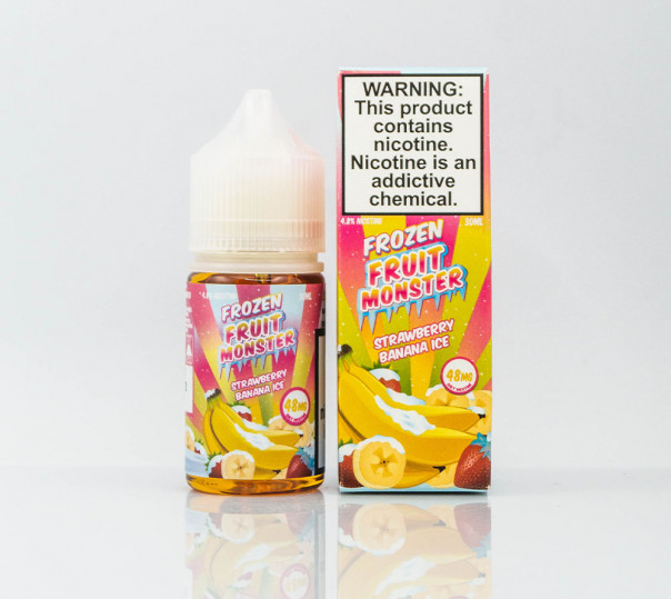 Рідина Frozen Fruit Monster Salt Strawberry Banana Ice 30ml 24mg на сольовому нікотині зі смаком банана і полуниці з холодком