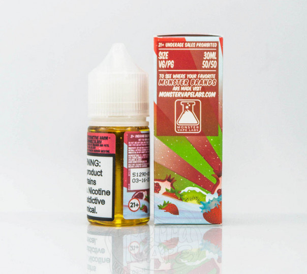 Рідина Frozen Fruit Monster Salt Strawberry Kiwi Pomegranate Ice 30ml 24mg на сольовому нікотині зі смаком ківі, полуниці та граната з холодком