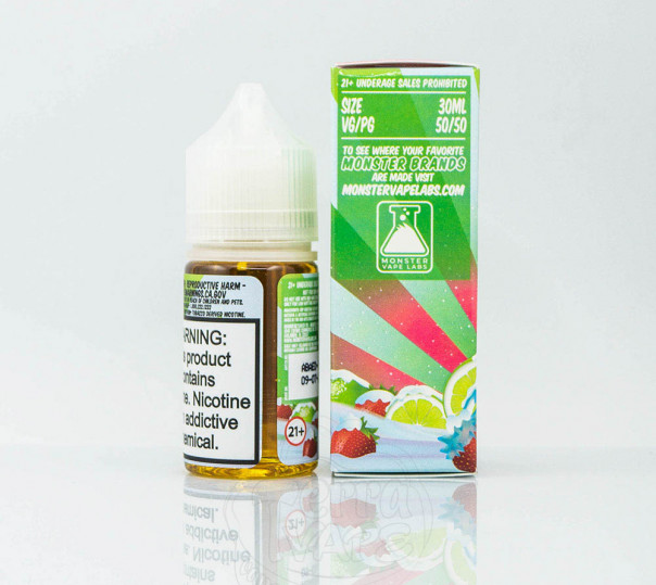 Рідина Frozen Fruit Monster Salt Strawberry Lime Ice 30ml 24mg на сольовому нікотині зі смаком лайма і полуниці з холодком