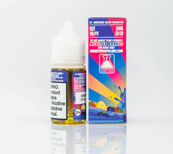 Жидкость Fruit Monster Salt Blueberry Raspberry Lemon 30ml 24mg на солевом никотине со вкусом черники и малины с лимоном