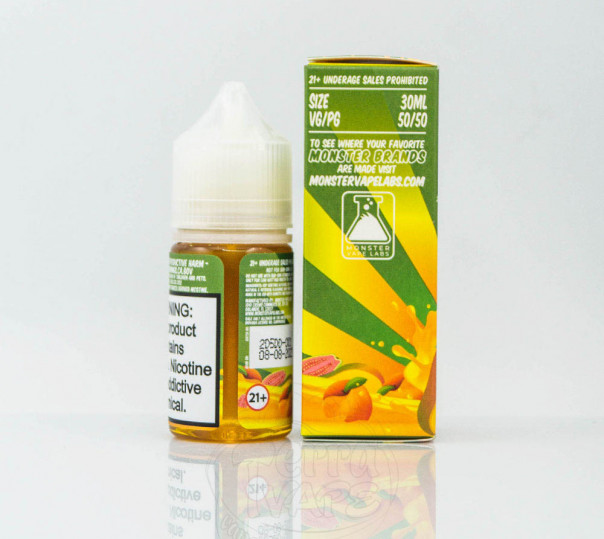 Рідина Fruit Monster Salt Mango Peach Guava 30ml 24mg на сольовому нікотині зі смаком манго, персика та гуави