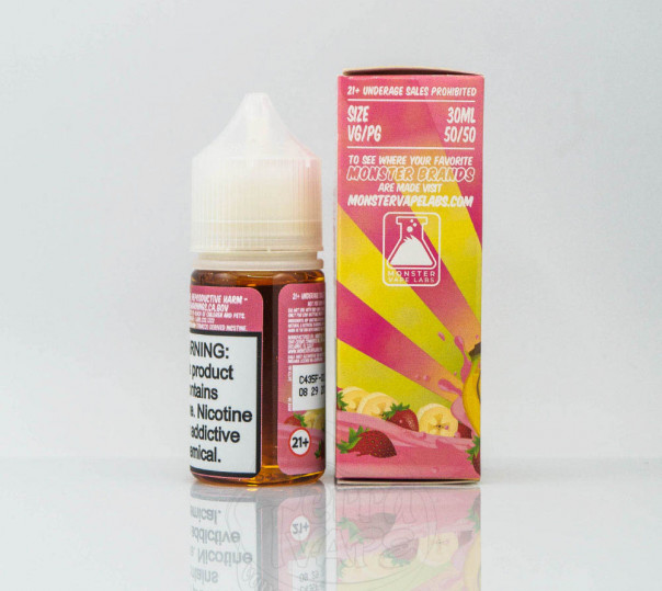 Рідина Fruit Monster Salt Strawberry Banana 30ml 24mg на сольовому нікотині зі смаком банана та полуниці