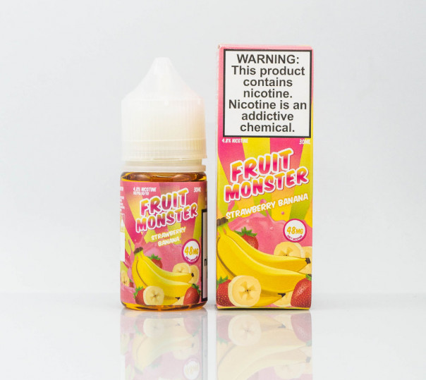 Рідина Fruit Monster Salt Strawberry Banana 30ml 24mg на сольовому нікотині зі смаком банана та полуниці