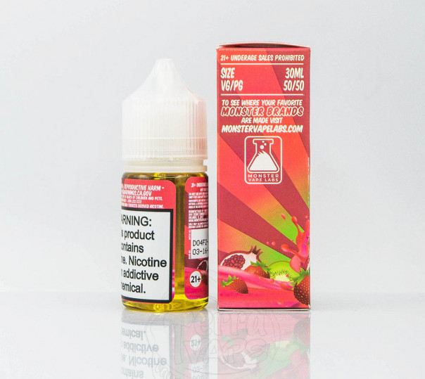 Жидкость Fruit Monster Salt Strawberry Kiwi Pomegranate 30ml 24mg на солевом никотине со вкусом киви, клубники и граната