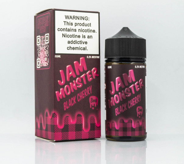 Рідина Jam Monster Organic Black Cherry 100ml 3mg на органічному нікотині зі смаком джему з черешні